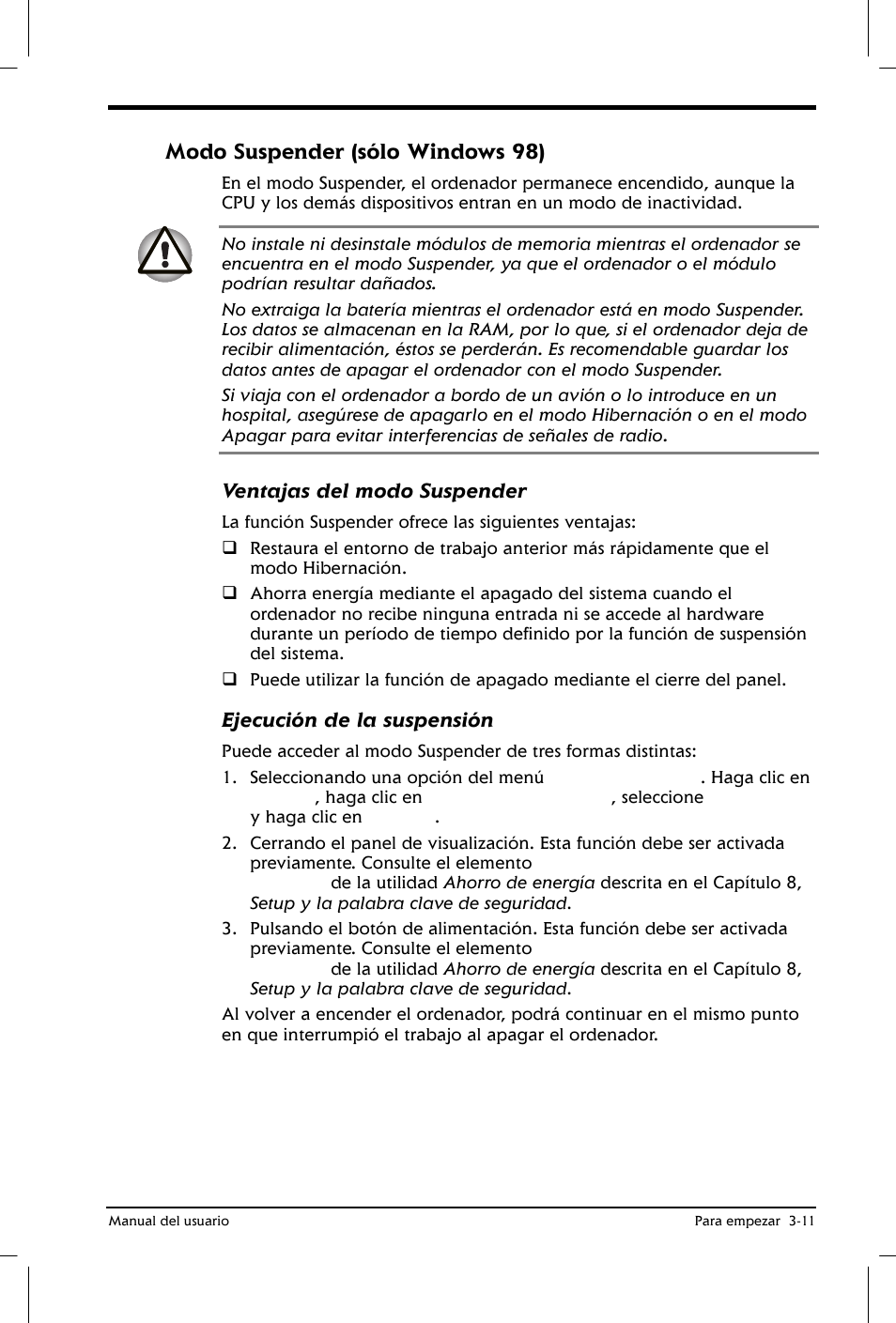 Modo suspender (sólo windows 98) | Toshiba Satellite 2650 User Manual | Page 56 / 222