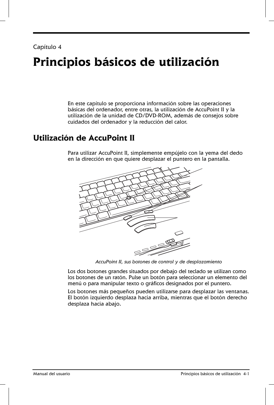 Principios básicos de utilización, Utilización de accupoint ii | Toshiba Satellite 2650 User Manual | Page 59 / 222