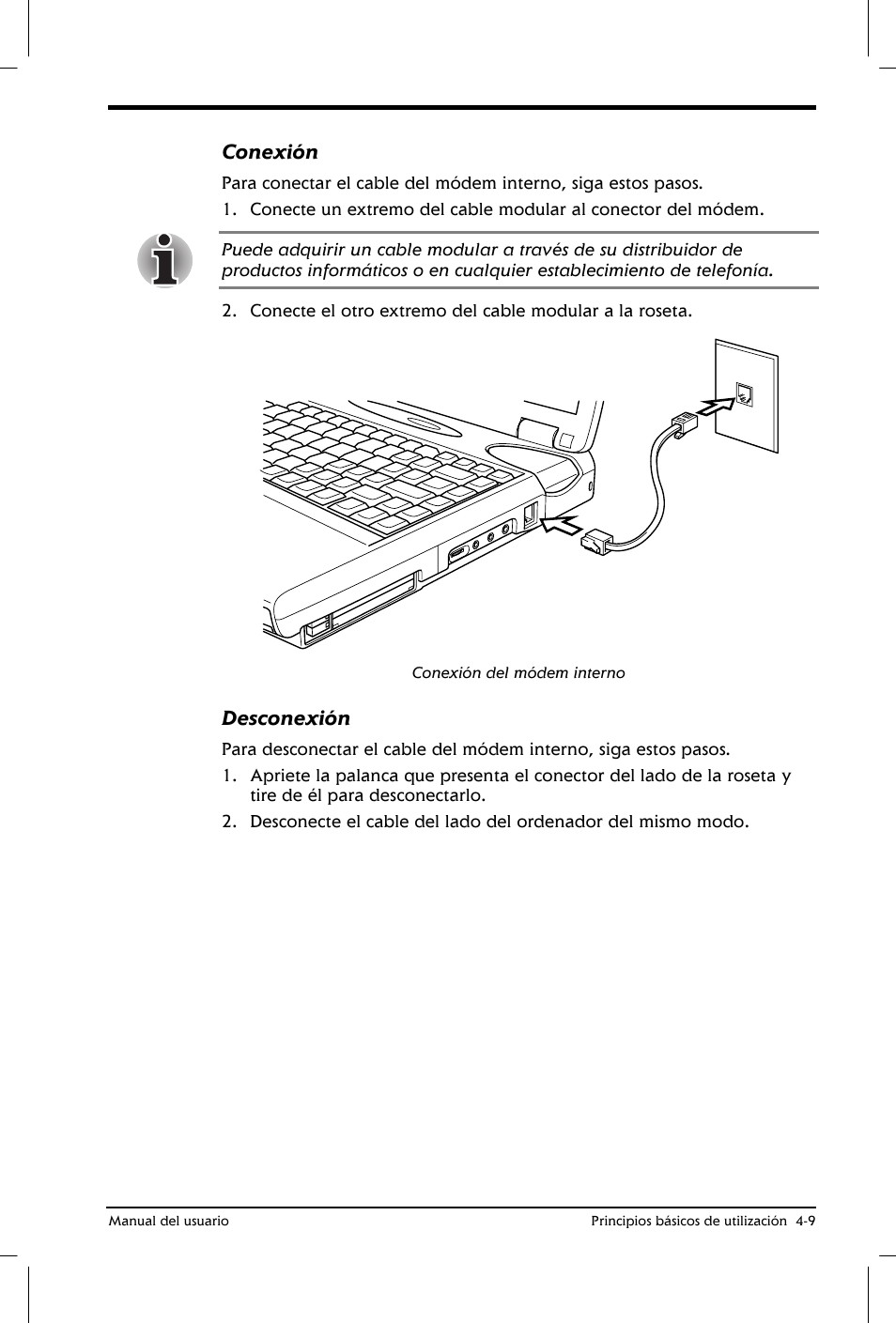 Conexión, Desconexión | Toshiba Satellite 2650 User Manual | Page 67 / 222