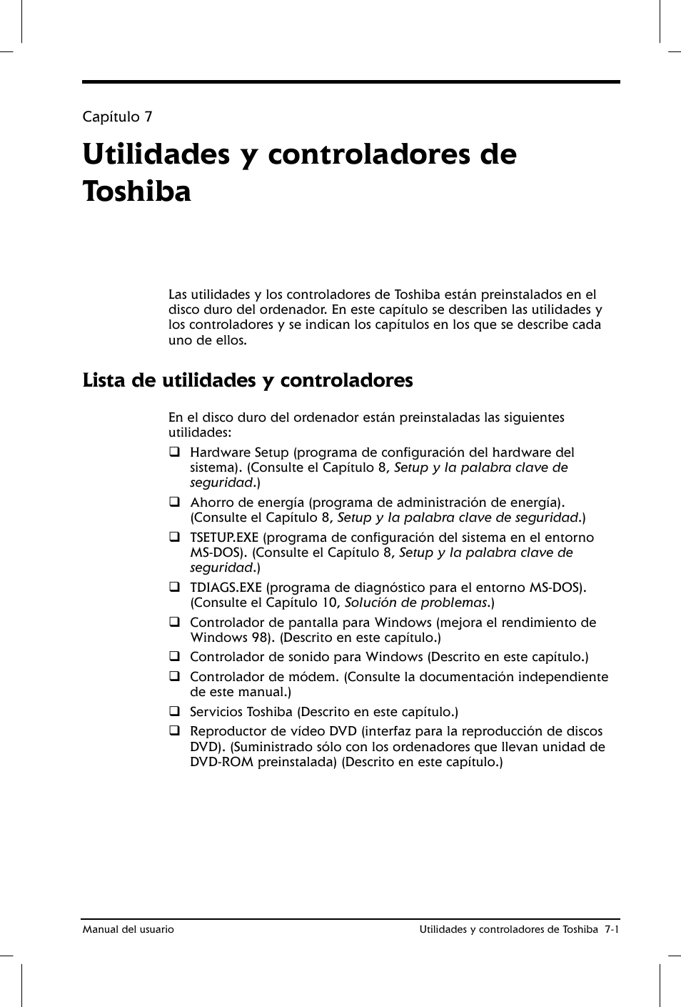 Utilidades y controladores de toshiba, Lista de utilidades y controladores | Toshiba Satellite 2650 User Manual | Page 93 / 222