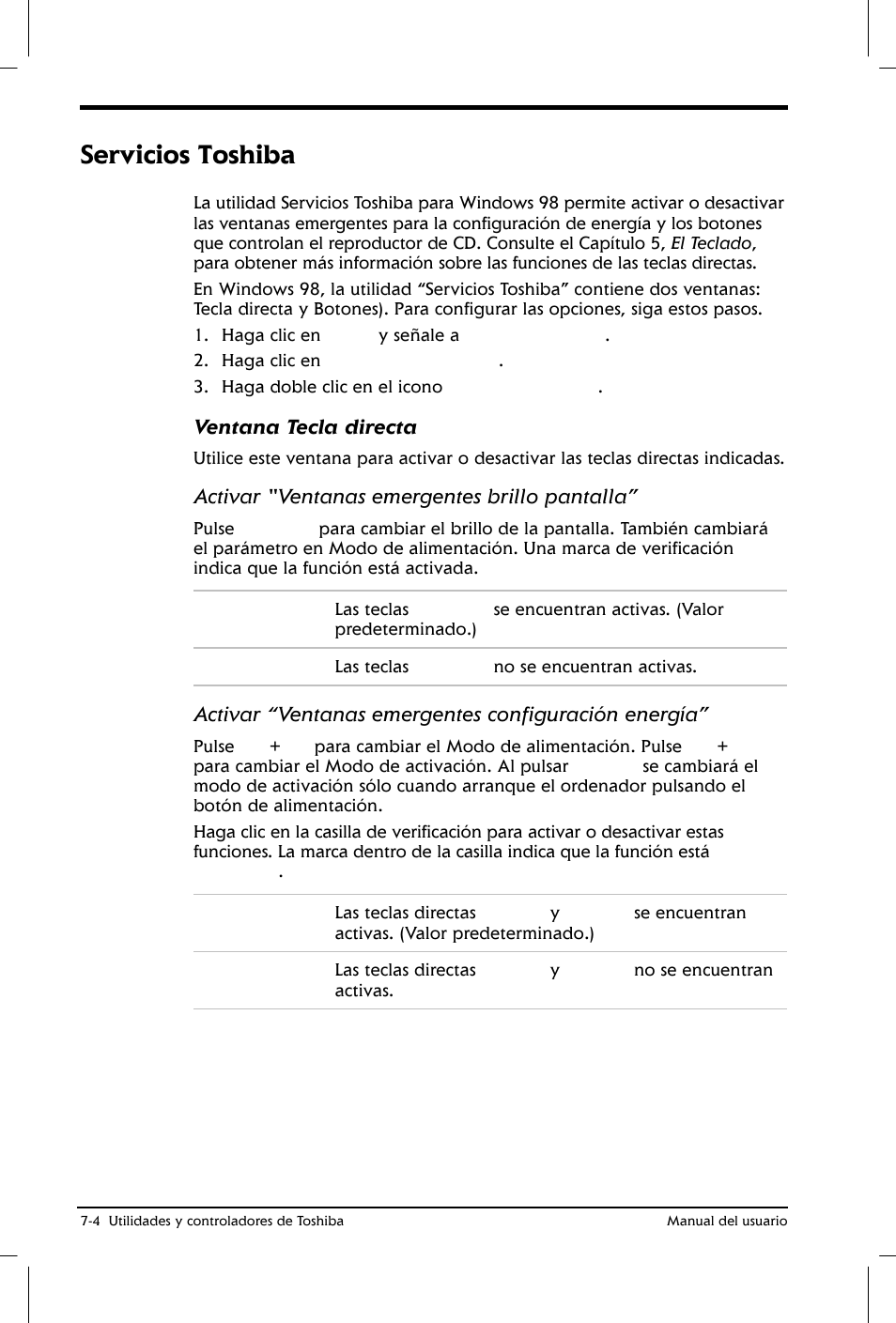 Servicios toshiba | Toshiba Satellite 2650 User Manual | Page 96 / 222