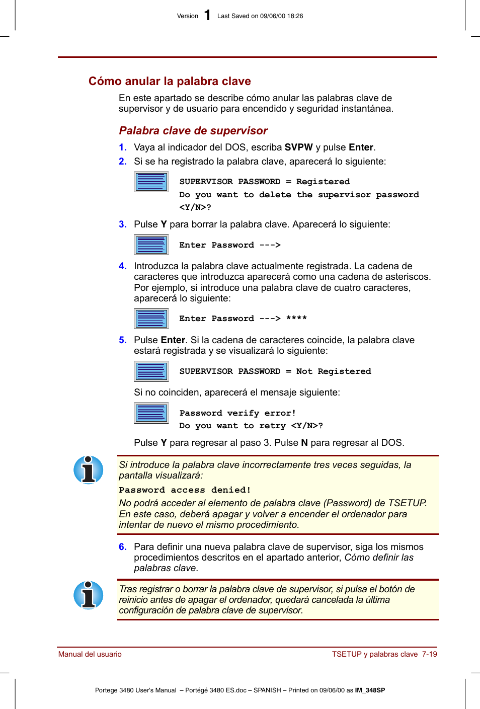Cómo anular la palabra clave -19, Cómo anular la palabra clave | Toshiba Portege 3440 User Manual | Page 108 / 213