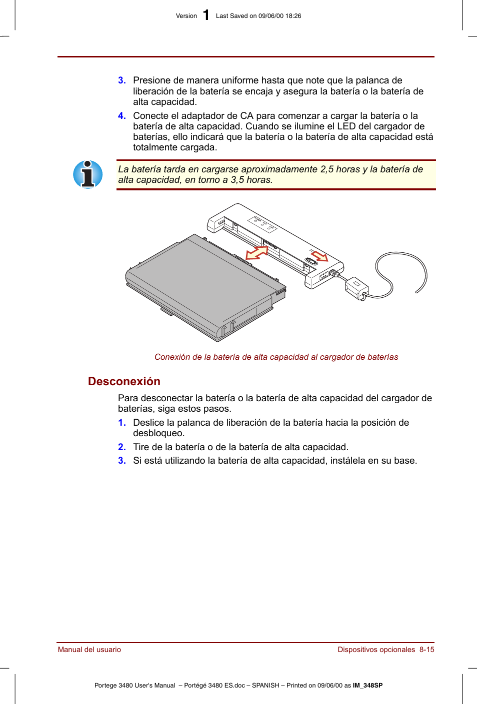 Desconexión -15, Desconexión | Toshiba Portege 3440 User Manual | Page 127 / 213