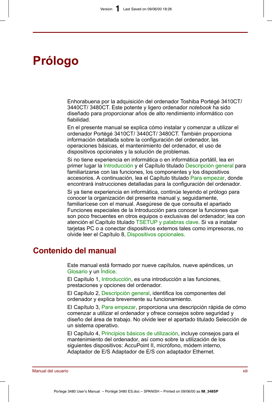 Toshiba Portege 3440 User Manual | Page 13 / 213