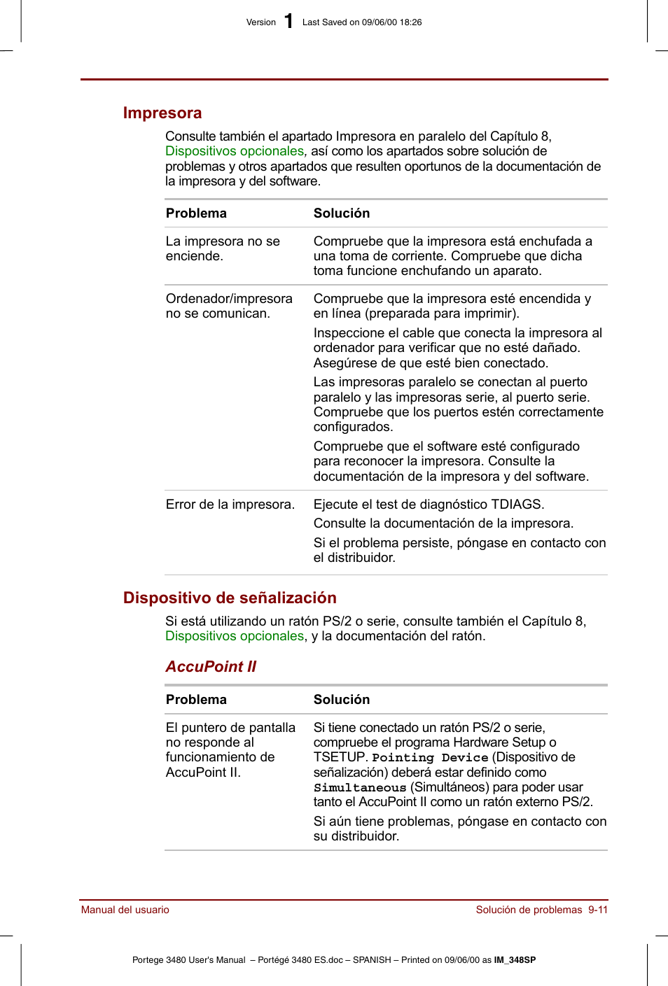 Impresora -11 dispositivo de señalización -11, Impresora, Dispositivo de señalización | Toshiba Portege 3440 User Manual | Page 142 / 213