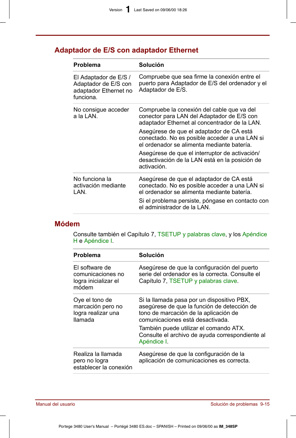 Adaptador de e/s con adaptador ethernet, Módem | Toshiba Portege 3440 User Manual | Page 146 / 213