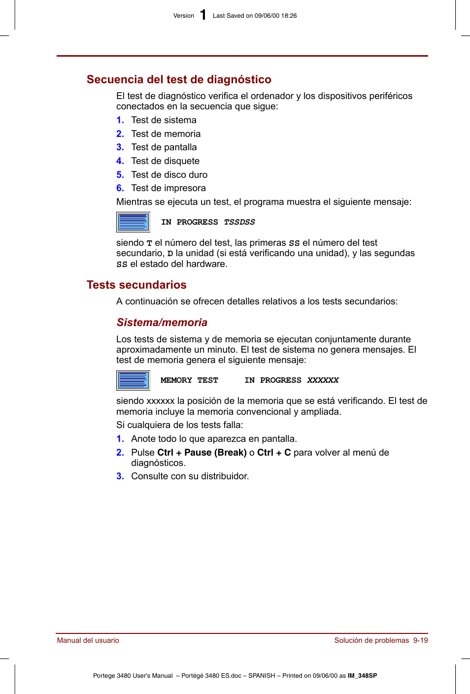 Secuencia del test de diagnóstico, Tests secundarios | Toshiba Portege 3440 User Manual | Page 150 / 213
