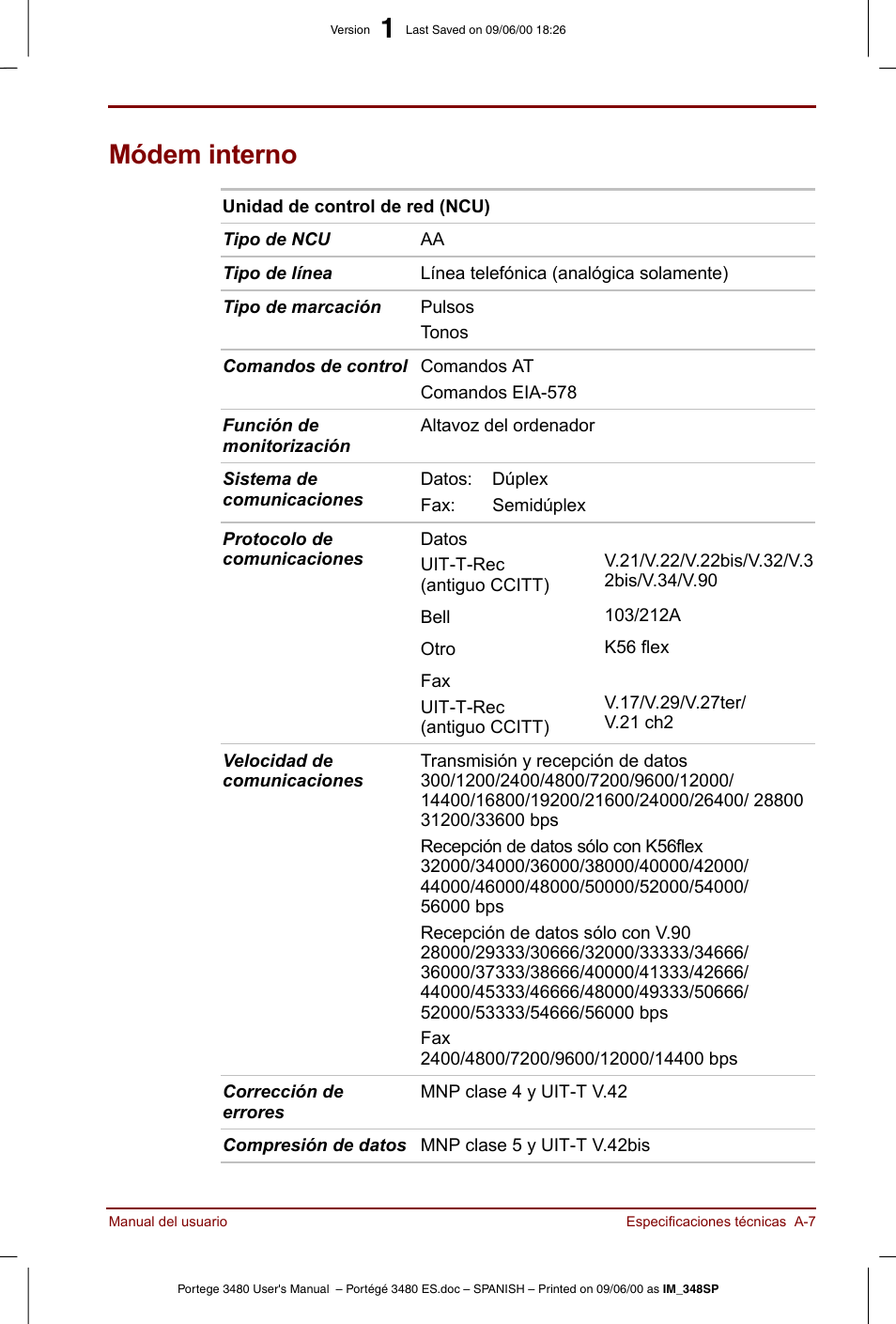 Módem interno | Toshiba Portege 3440 User Manual | Page 163 / 213