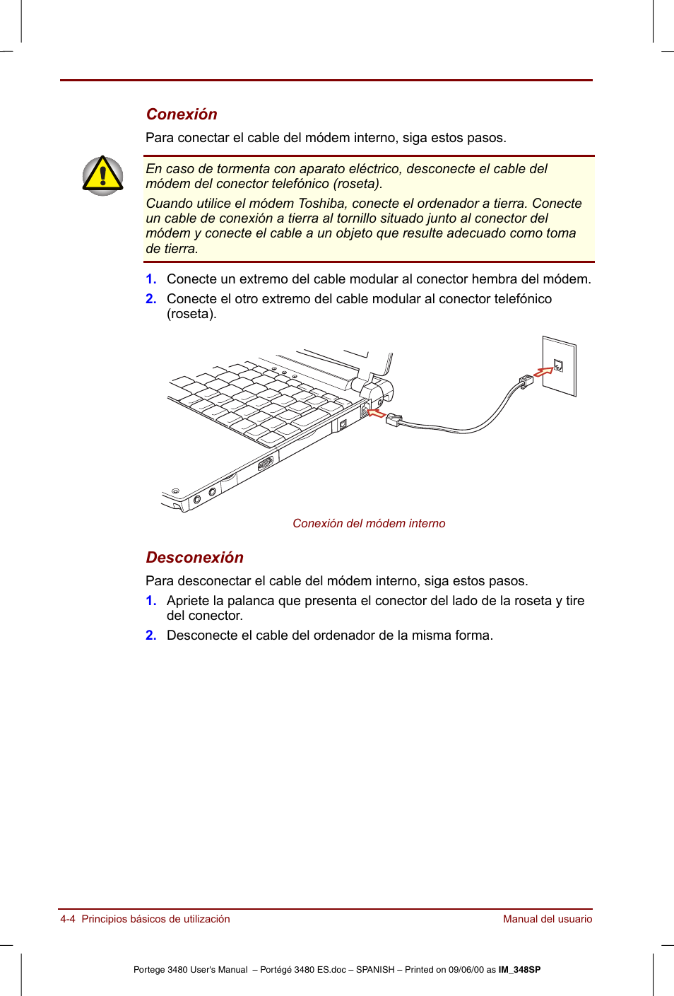 Conexión, Desconexión | Toshiba Portege 3440 User Manual | Page 55 / 213
