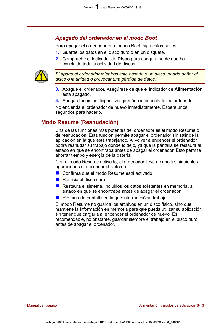 Modo resume (reanudación) -13, Modo resume (reanudación) | Toshiba Portege 3440 User Manual | Page 84 / 213