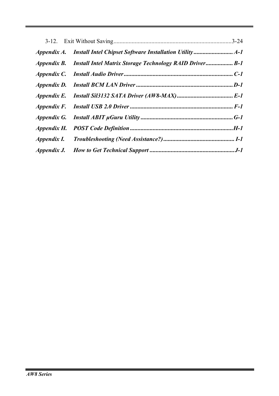 Abit Intel Pentium 4 System Board Socket 775 AW8 User Manual | Page 4 / 80