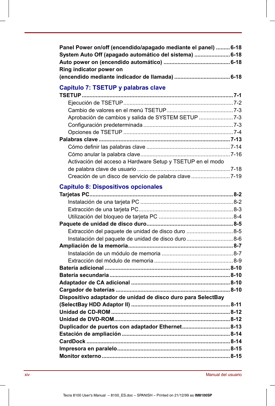 Toshiba Tecra 8100 User Manual | Page 14 / 238