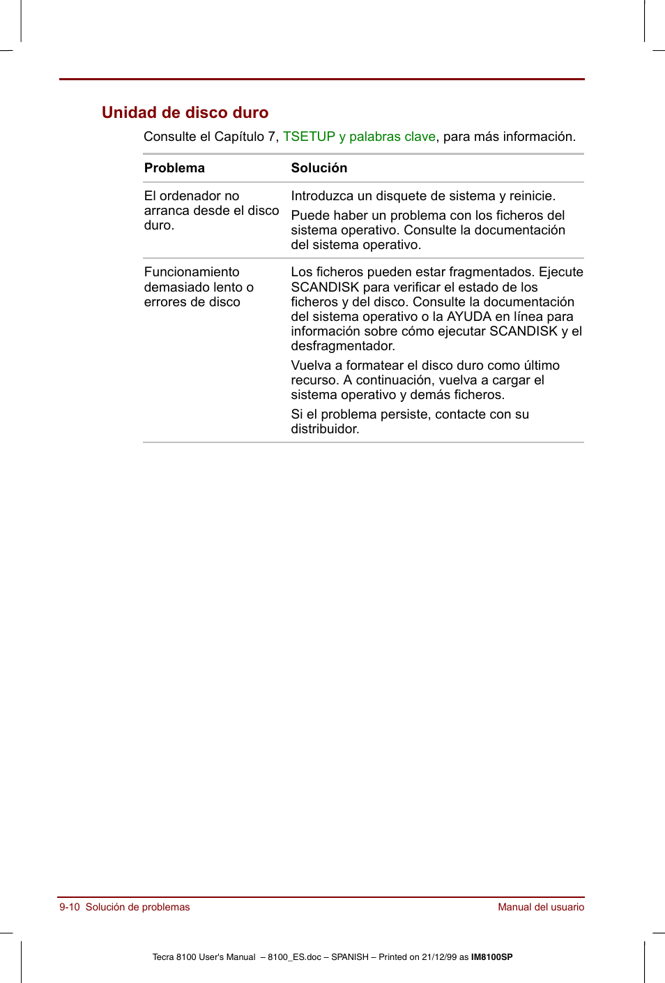 Unidad de disco duro -10, Unidad de disco duro | Toshiba Tecra 8100 User Manual | Page 156 / 238