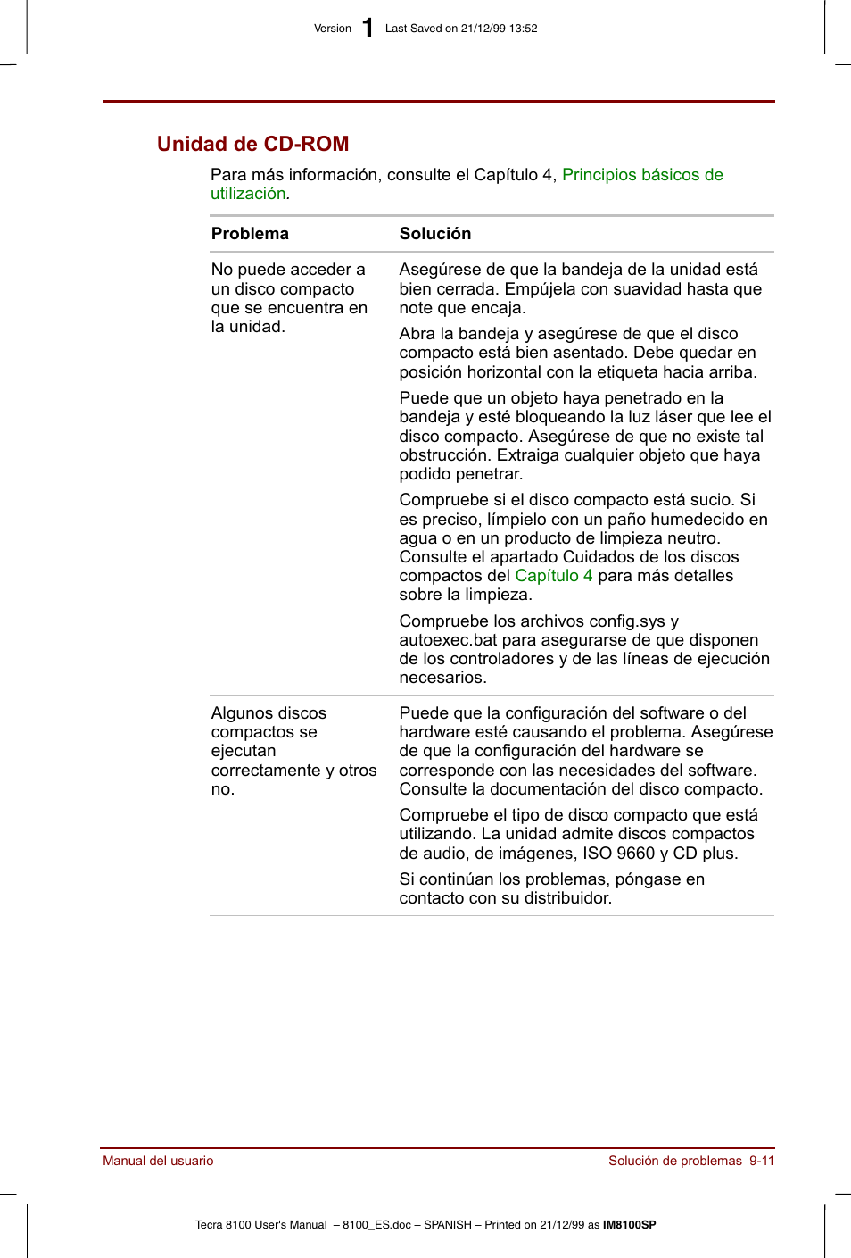 Unidad de cd-rom -11, Unidad de cd-rom | Toshiba Tecra 8100 User Manual | Page 157 / 238