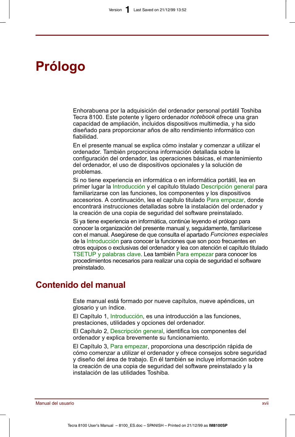 Toshiba Tecra 8100 User Manual | Page 17 / 238