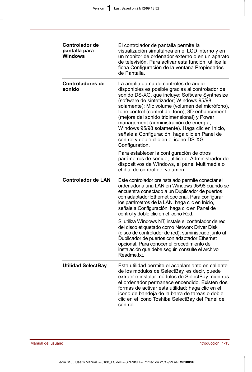 Toshiba Tecra 8100 User Manual | Page 33 / 238