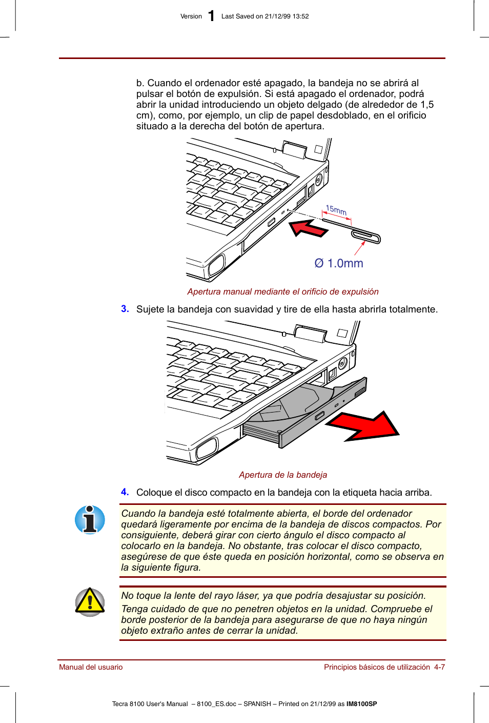 Ø 1.0mm | Toshiba Tecra 8100 User Manual | Page 71 / 238