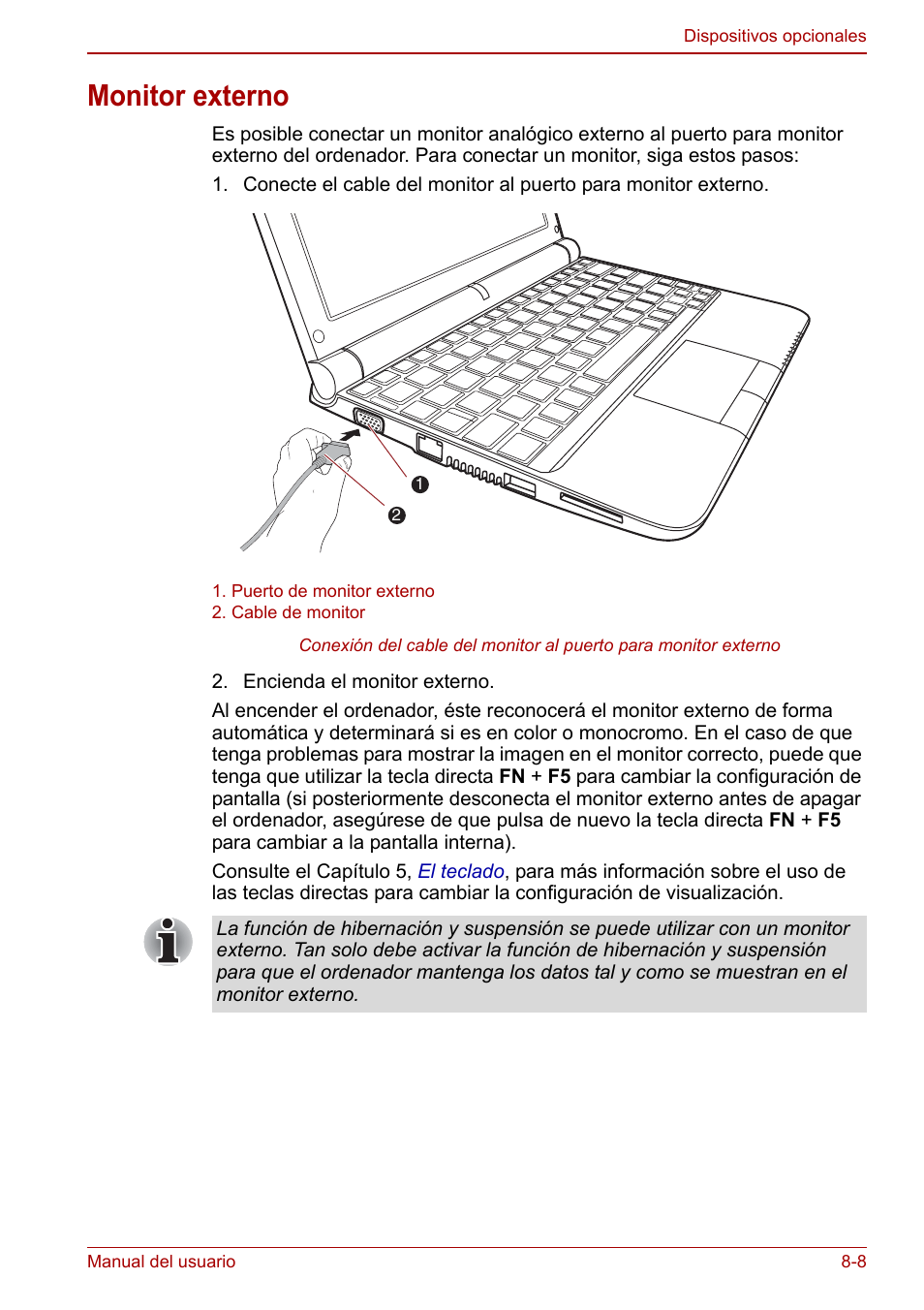 Monitor externo, Monitor externo -8 | Toshiba NB300 User Manual | Page 103 / 153