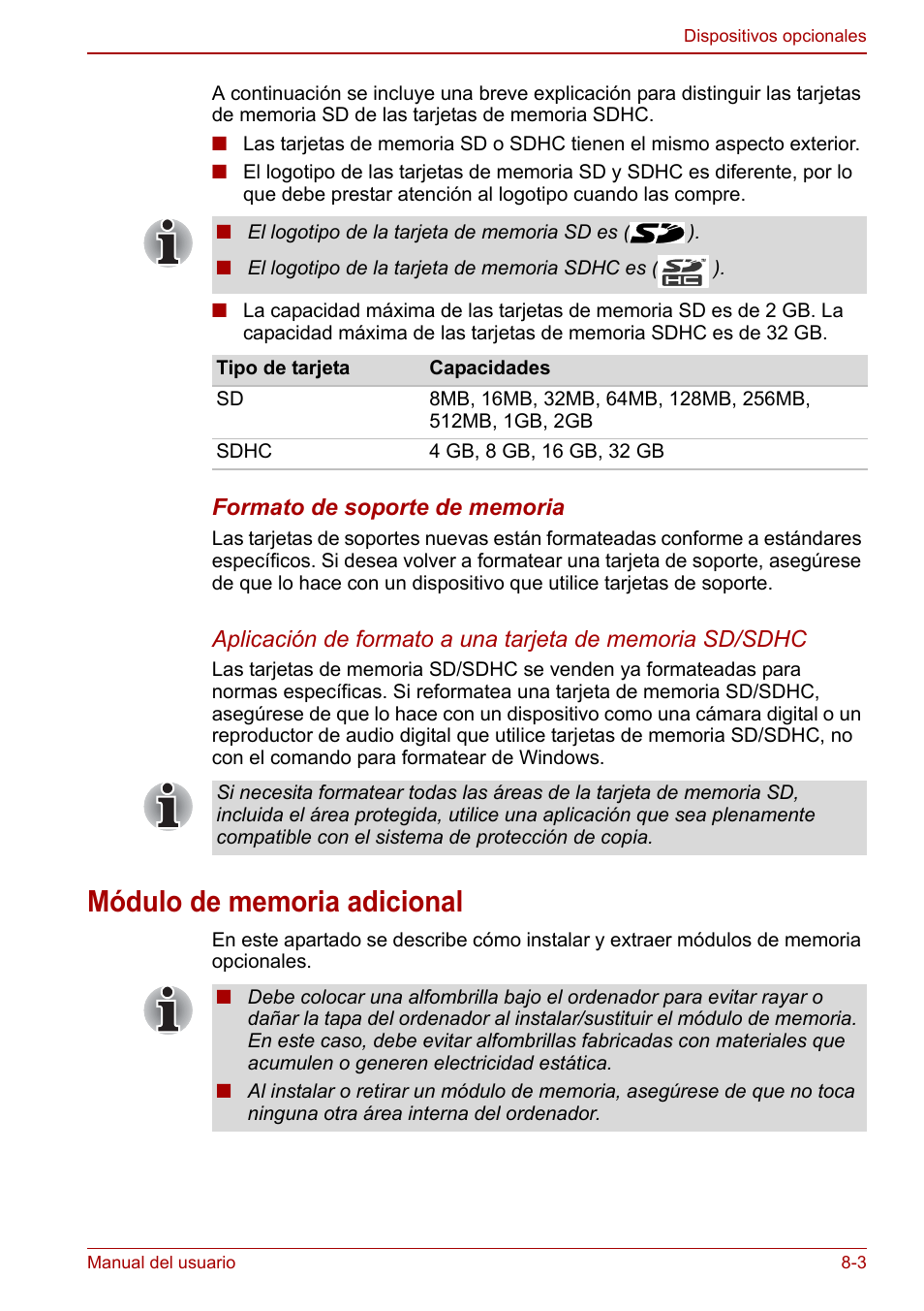 Módulo de memoria adicional, Módulo de memoria adicional -3, Módulo de memoria | Adicional | Toshiba NB300 User Manual | Page 98 / 153