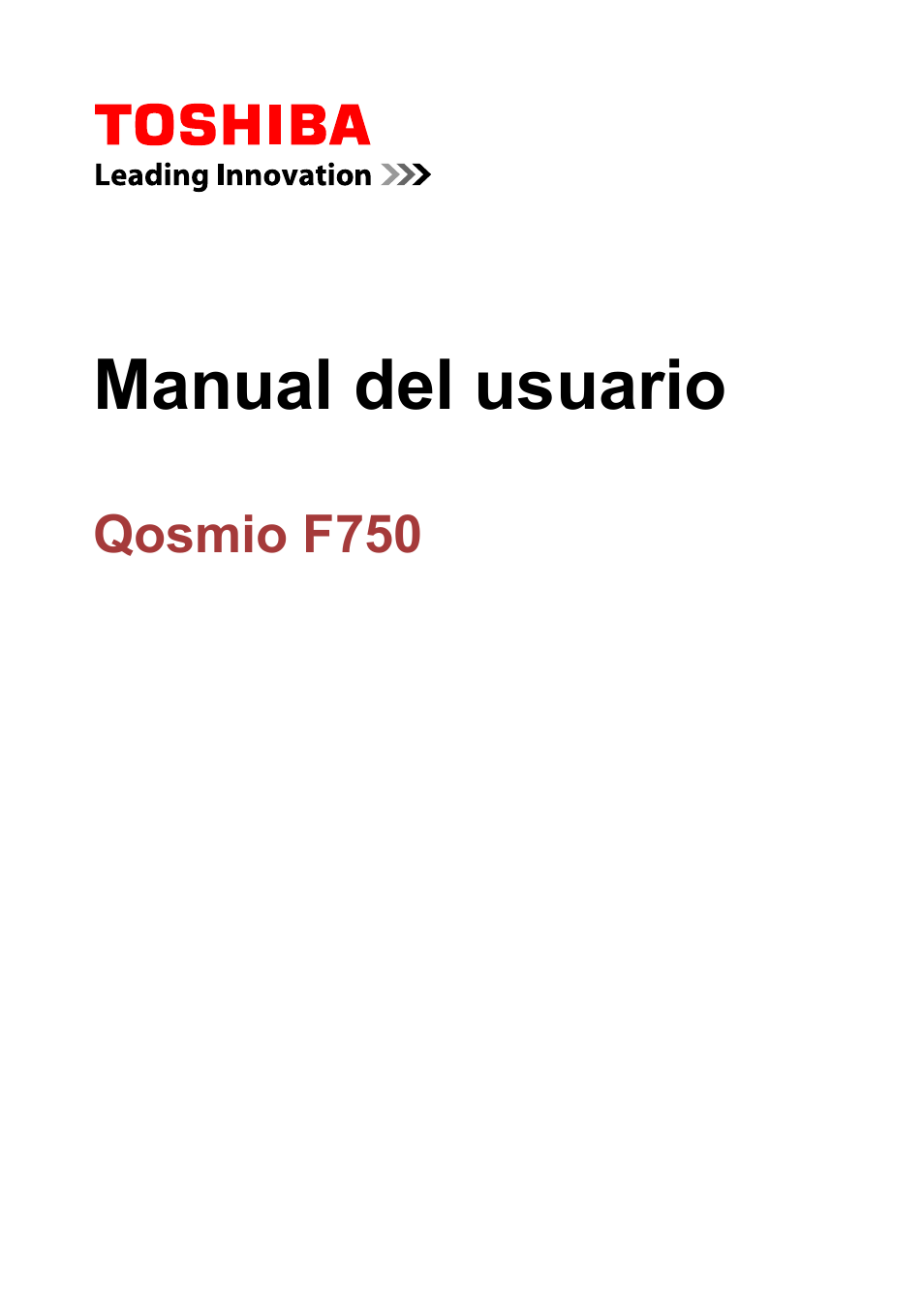 Toshiba Qosmio F750 User Manual | 193 pages