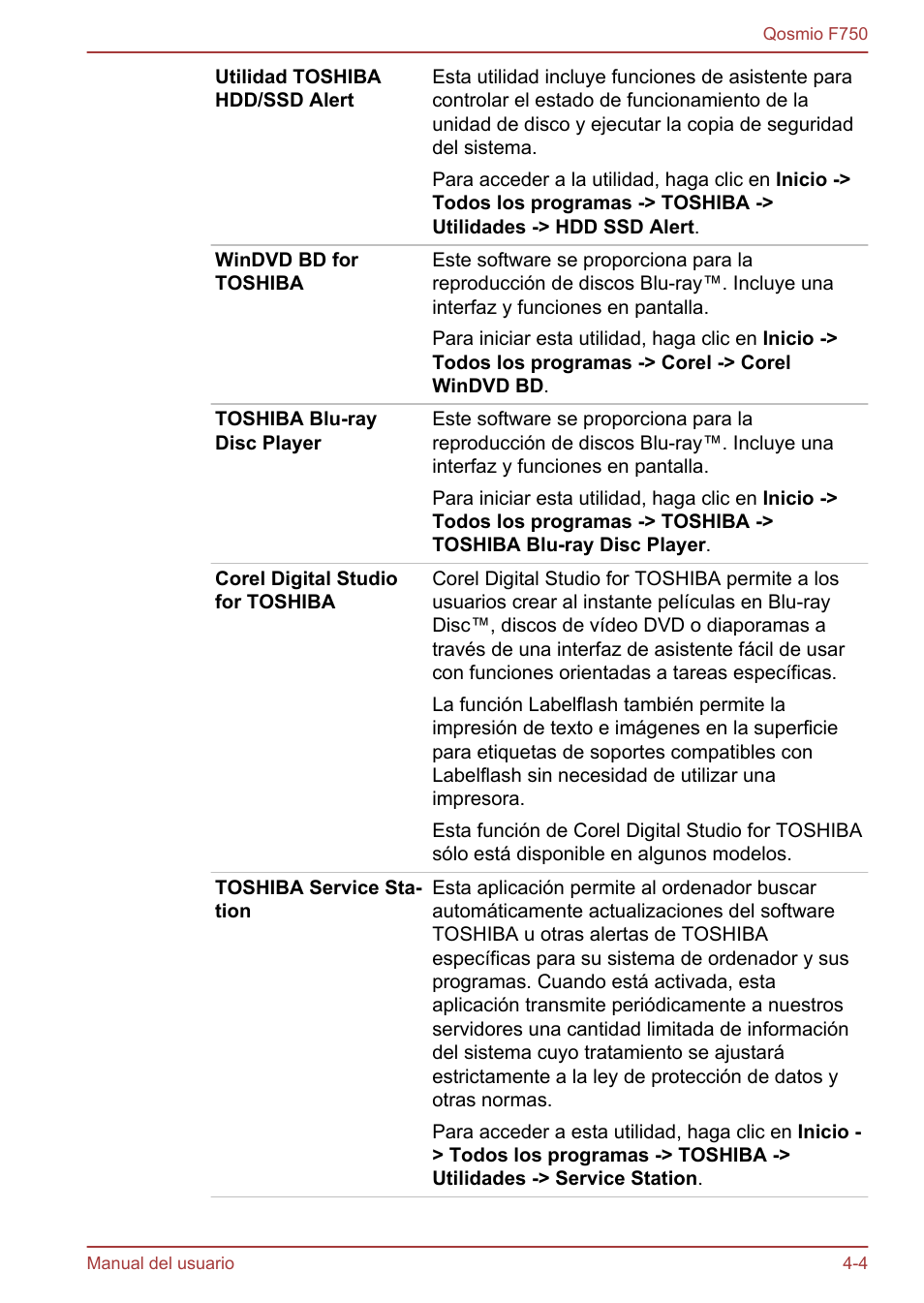Toshiba Qosmio F750 User Manual | Page 113 / 193