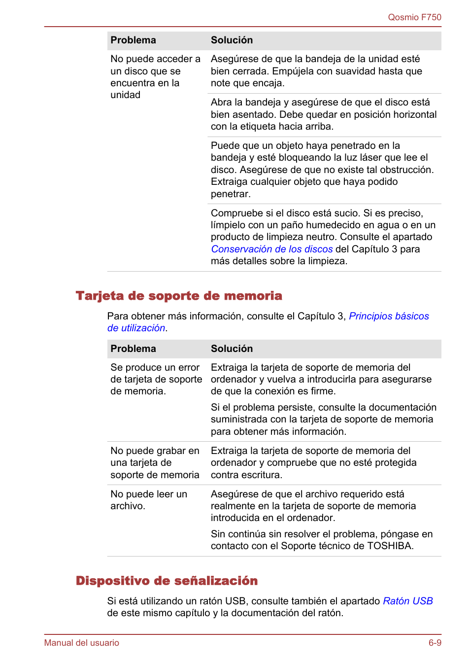 Tarjeta de soporte de memoria, Dispositivo de señalización | Toshiba Qosmio F750 User Manual | Page 158 / 193