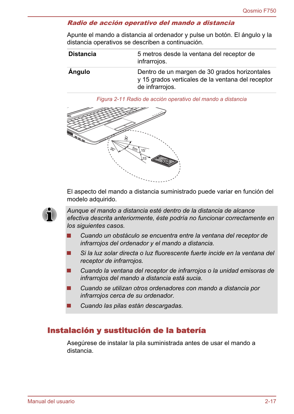 Instalación y sustitución de la batería | Toshiba Qosmio F750 User Manual | Page 46 / 193