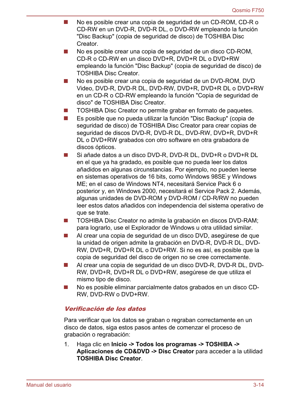 Toshiba Qosmio F750 User Manual | Page 65 / 193