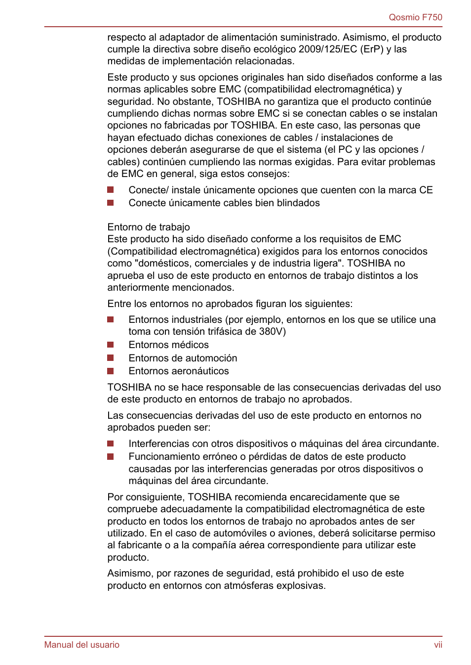 Toshiba Qosmio F750 User Manual | Page 7 / 193