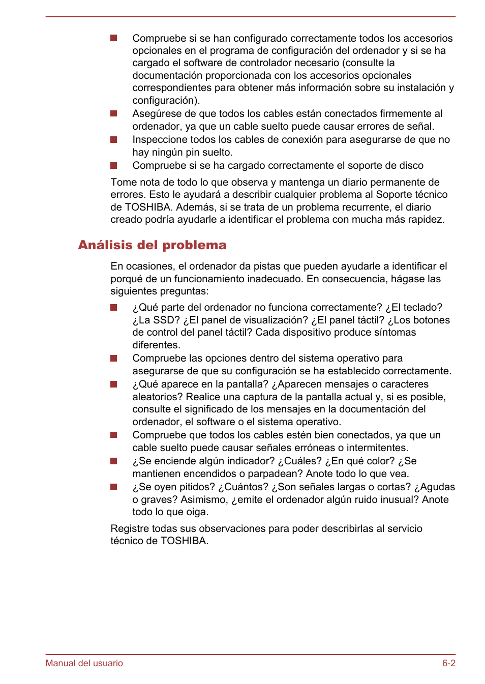 Análisis del problema | Toshiba Satellite U920T-C User Manual | Page 106 / 123