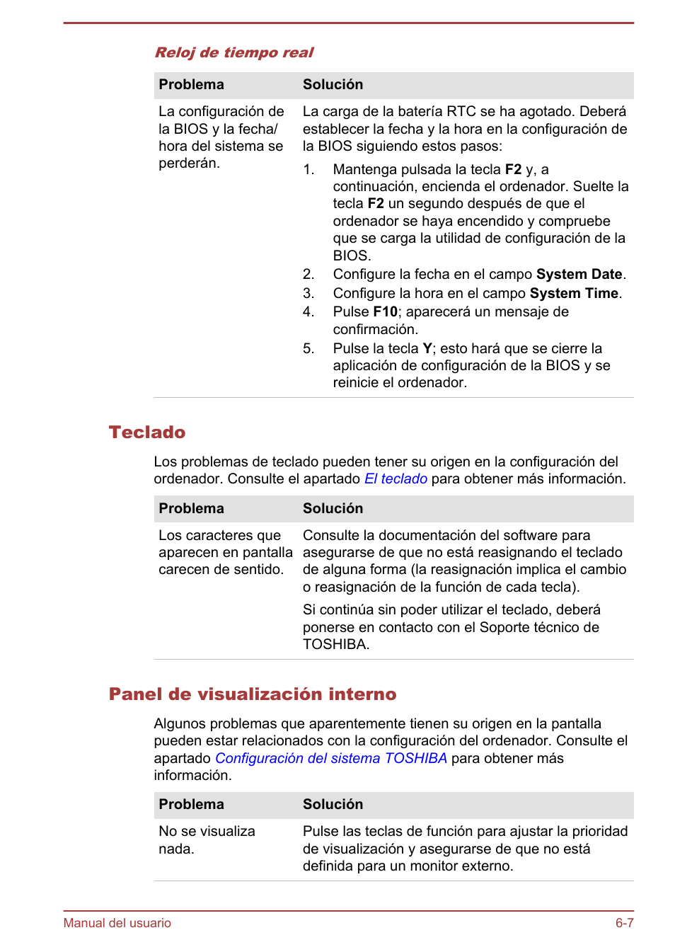 Teclado, Panel de visualización interno | Toshiba Satellite U920T-C User Manual | Page 111 / 123