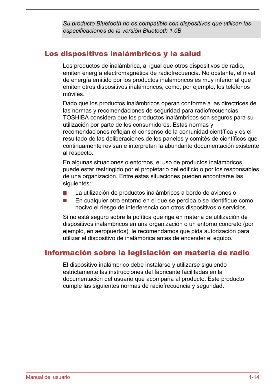 Los dispositivos inalámbricos y la salud | Toshiba Satellite U920T-C User Manual | Page 18 / 123