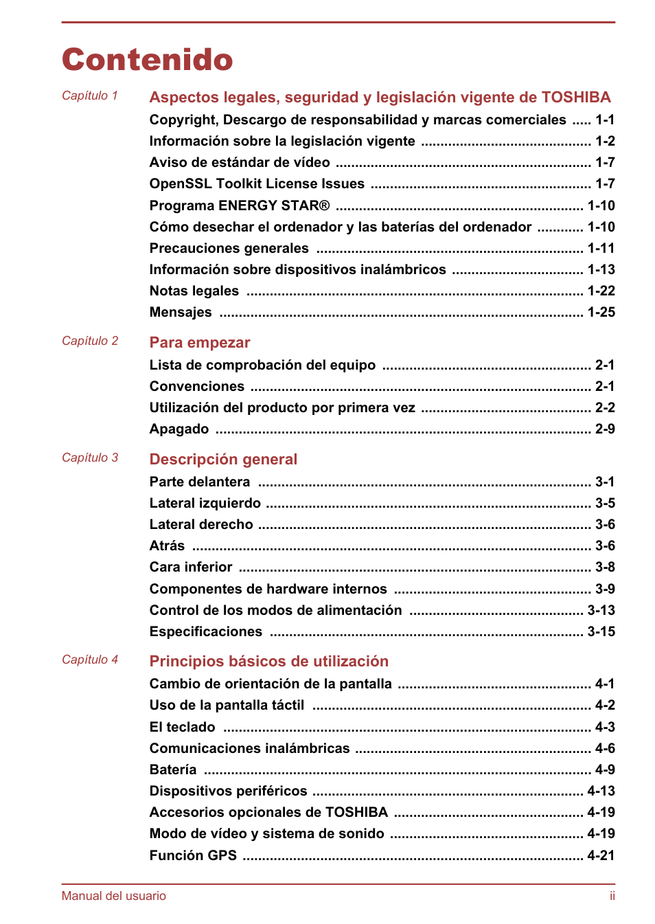 Toshiba Satellite U920T-C User Manual | Page 2 / 123