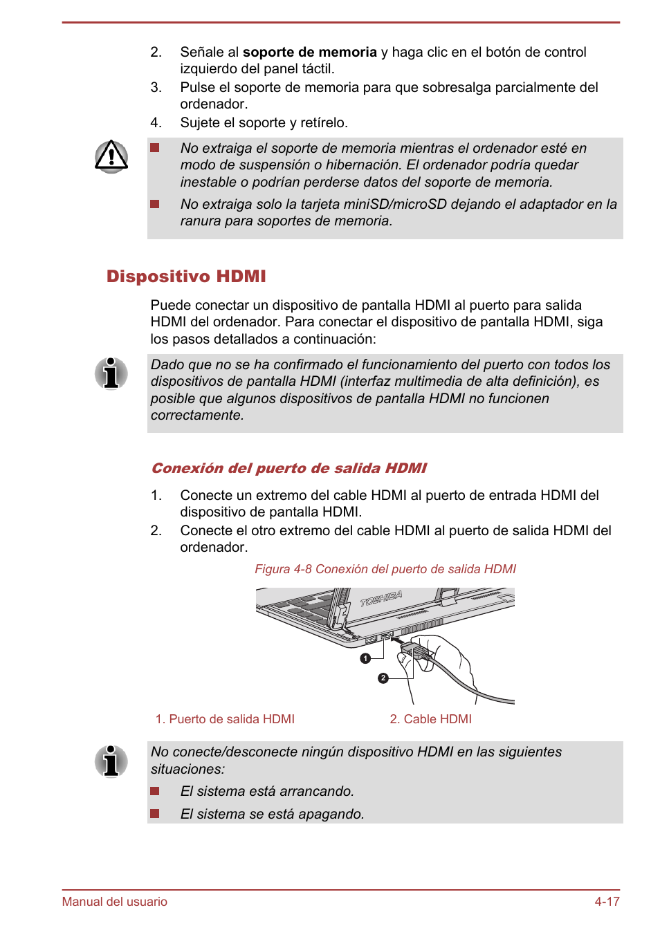 Dispositivo hdmi | Toshiba Satellite U920T-C User Manual | Page 76 / 123