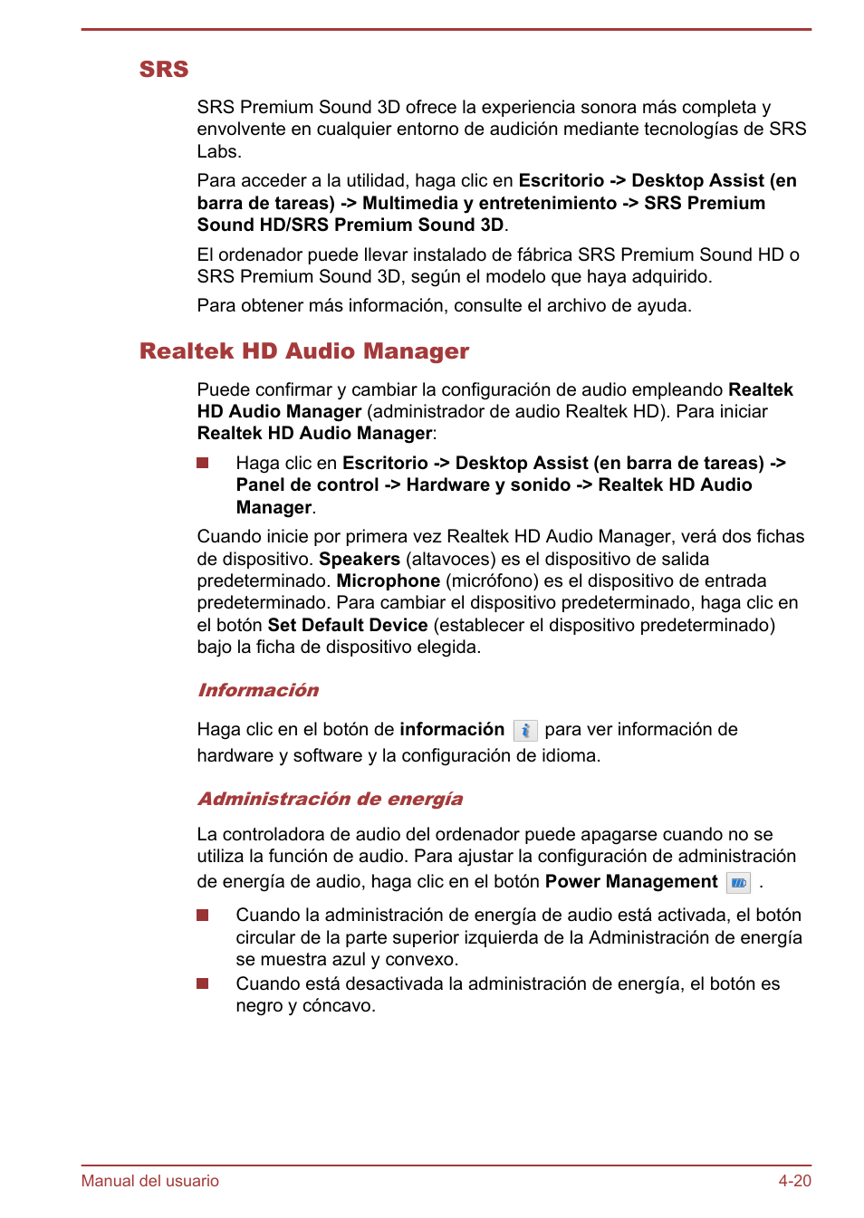 Realtek hd audio manager | Toshiba Satellite U920T-C User Manual | Page 79 / 123