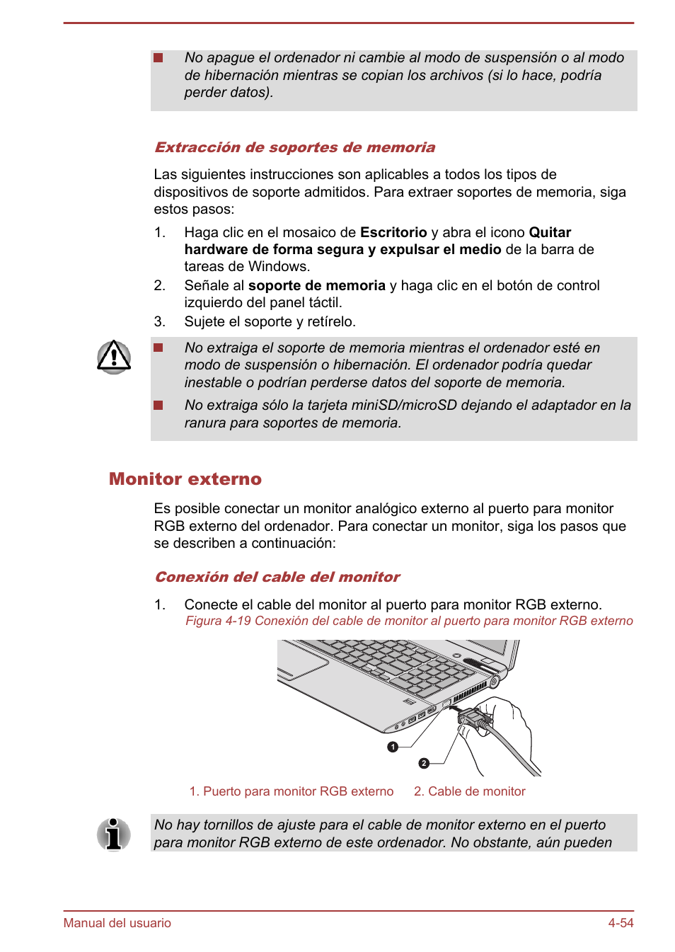 Monitor externo | Toshiba Satellite P850 User Manual | Page 123 / 182