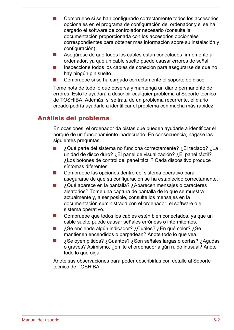 Análisis del problema | Toshiba Satellite P850 User Manual | Page 163 / 182