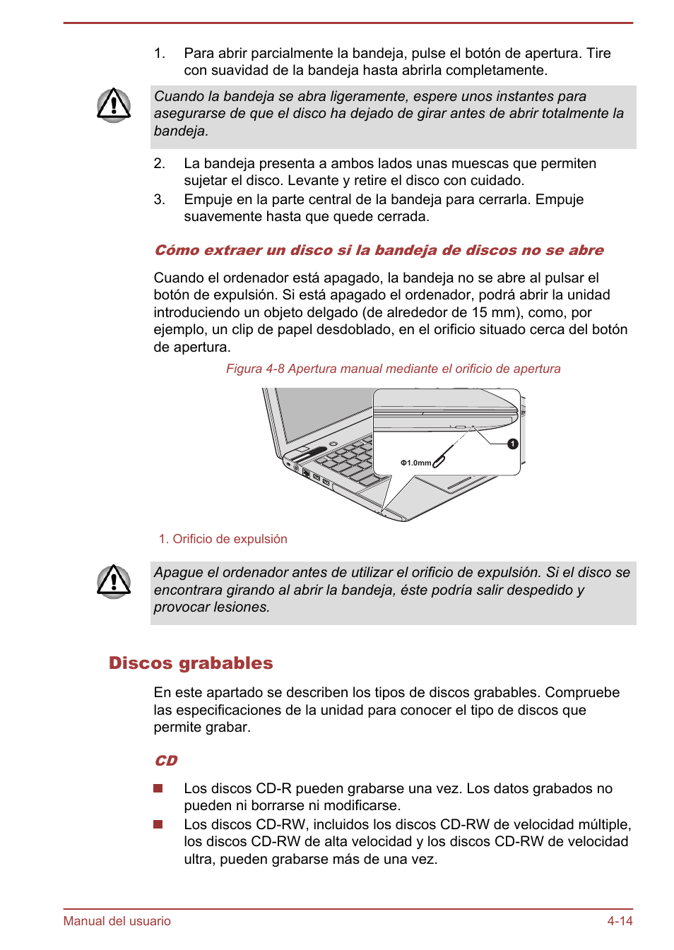 Discos grabables | Toshiba Satellite P850 User Manual | Page 83 / 182