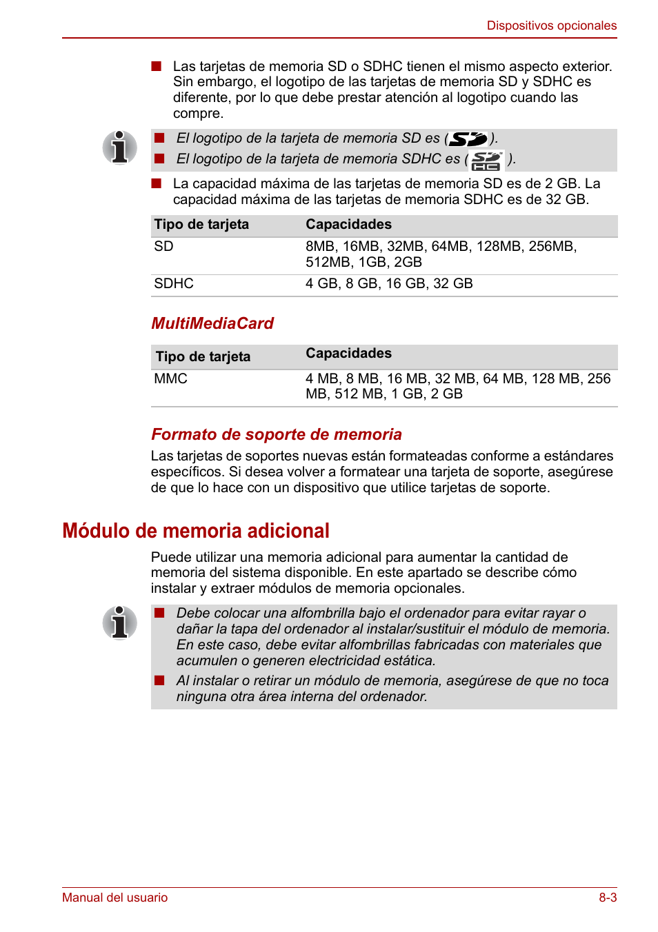 Módulo de memoria adicional, Módulo de memoria adicional -3, Módulo | De memoria adicional | Toshiba NB250 User Manual | Page 90 / 138