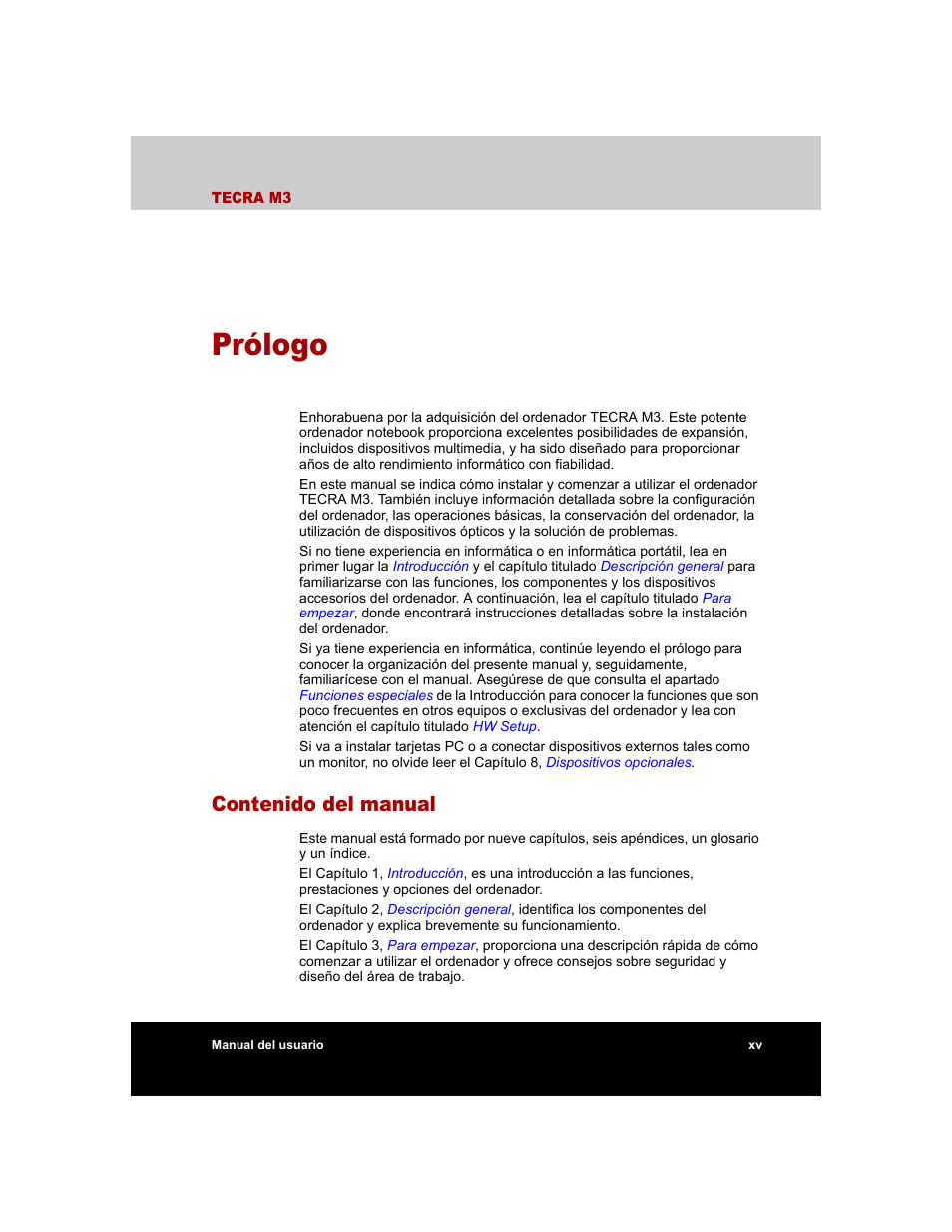 Toshiba Tecra M3 with VACF User Manual | Page 15 / 256