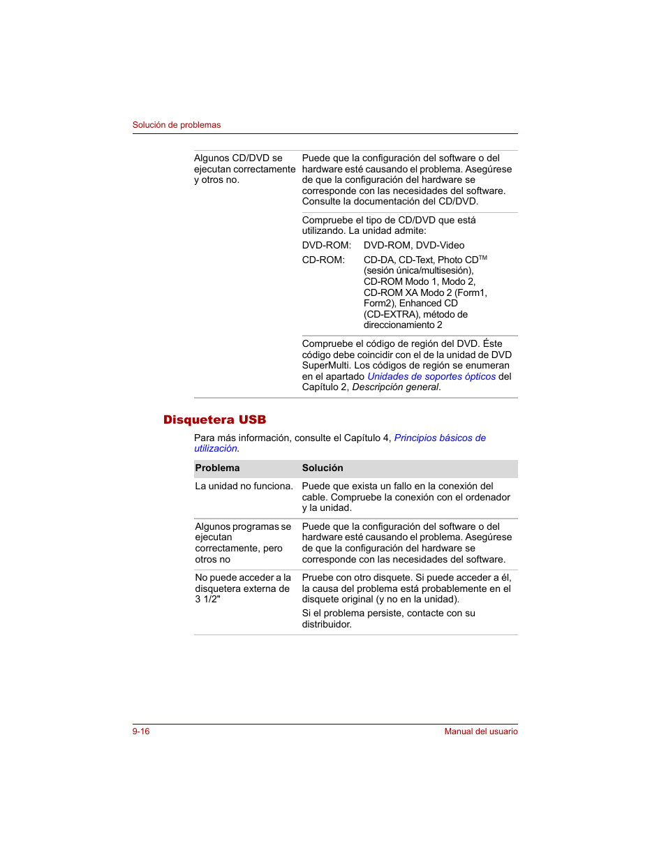 Disquetera usb, Disquetera usb -16 | Toshiba Tecra M3 with VACF User Manual | Page 192 / 256