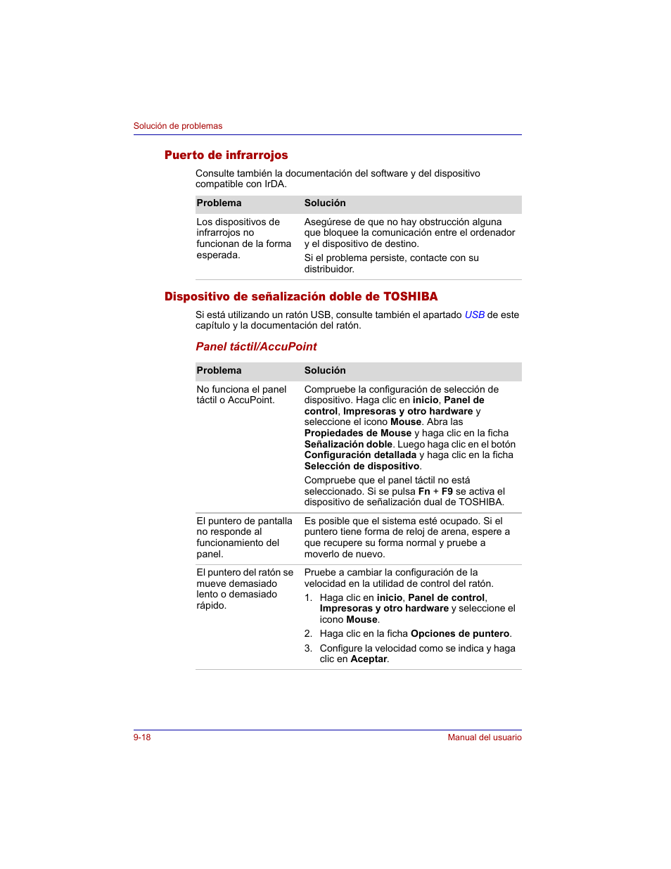 Puerto de infrarrojos, Dispositivo de señalización doble de toshiba | Toshiba Tecra M3 with VACF User Manual | Page 194 / 256