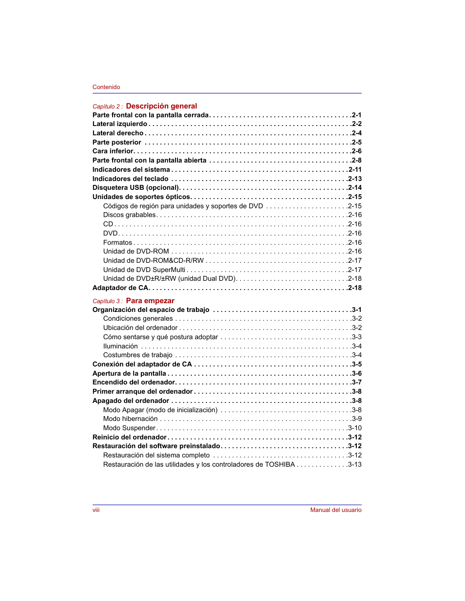 Toshiba Tecra M3 with VACF User Manual | Page 8 / 256