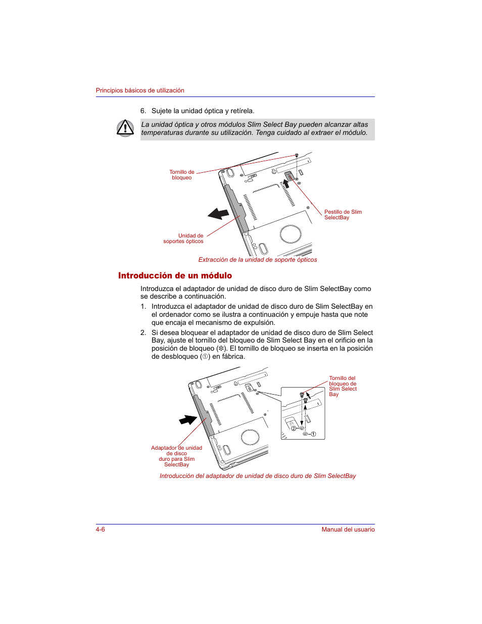 Introducción de un módulo, Introducción de un módulo -6 | Toshiba Tecra M3 with VACF User Manual | Page 82 / 256