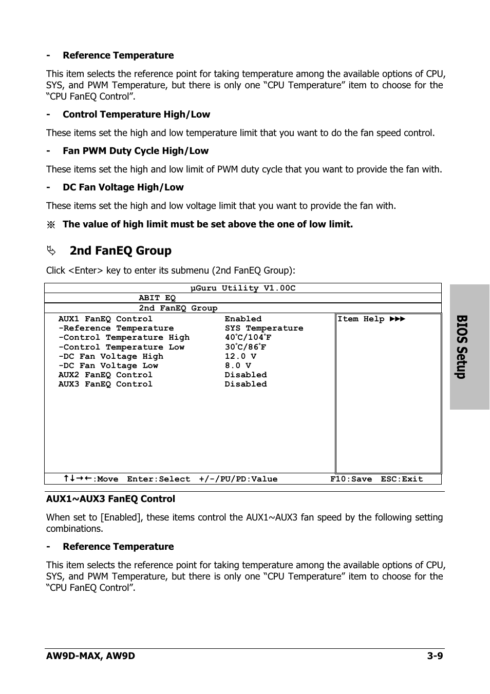 Bios setup, 2nd faneq group | Abit AW9D-MAX User Manual | Page 45 / 88