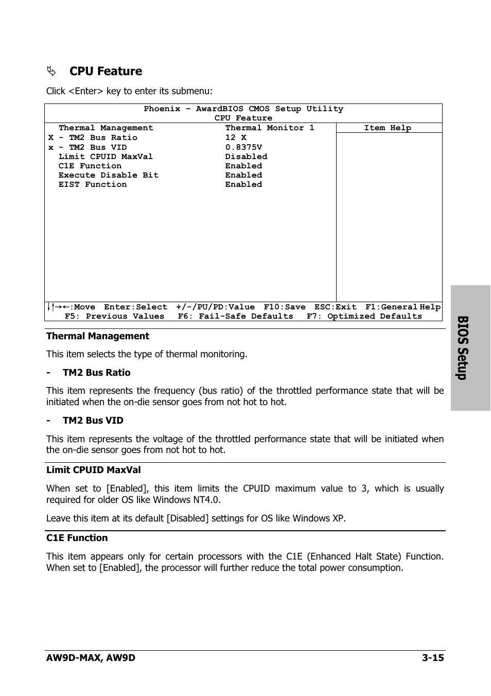Bios setup, Cpu feature | Abit AW9D-MAX User Manual | Page 51 / 88