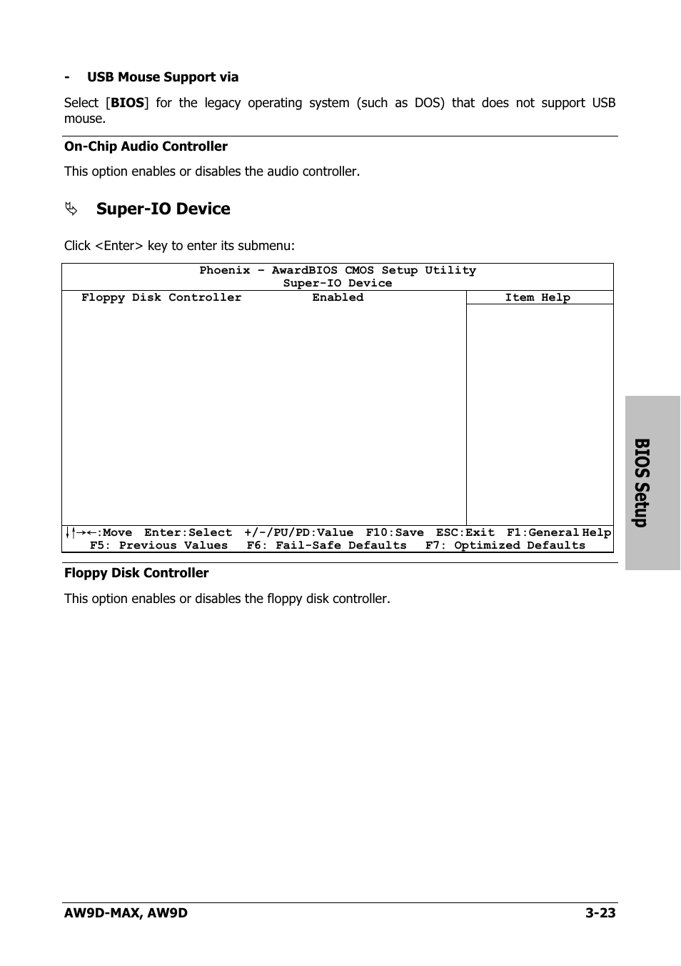 Bios setup, Super-io device | Abit AW9D-MAX User Manual | Page 59 / 88