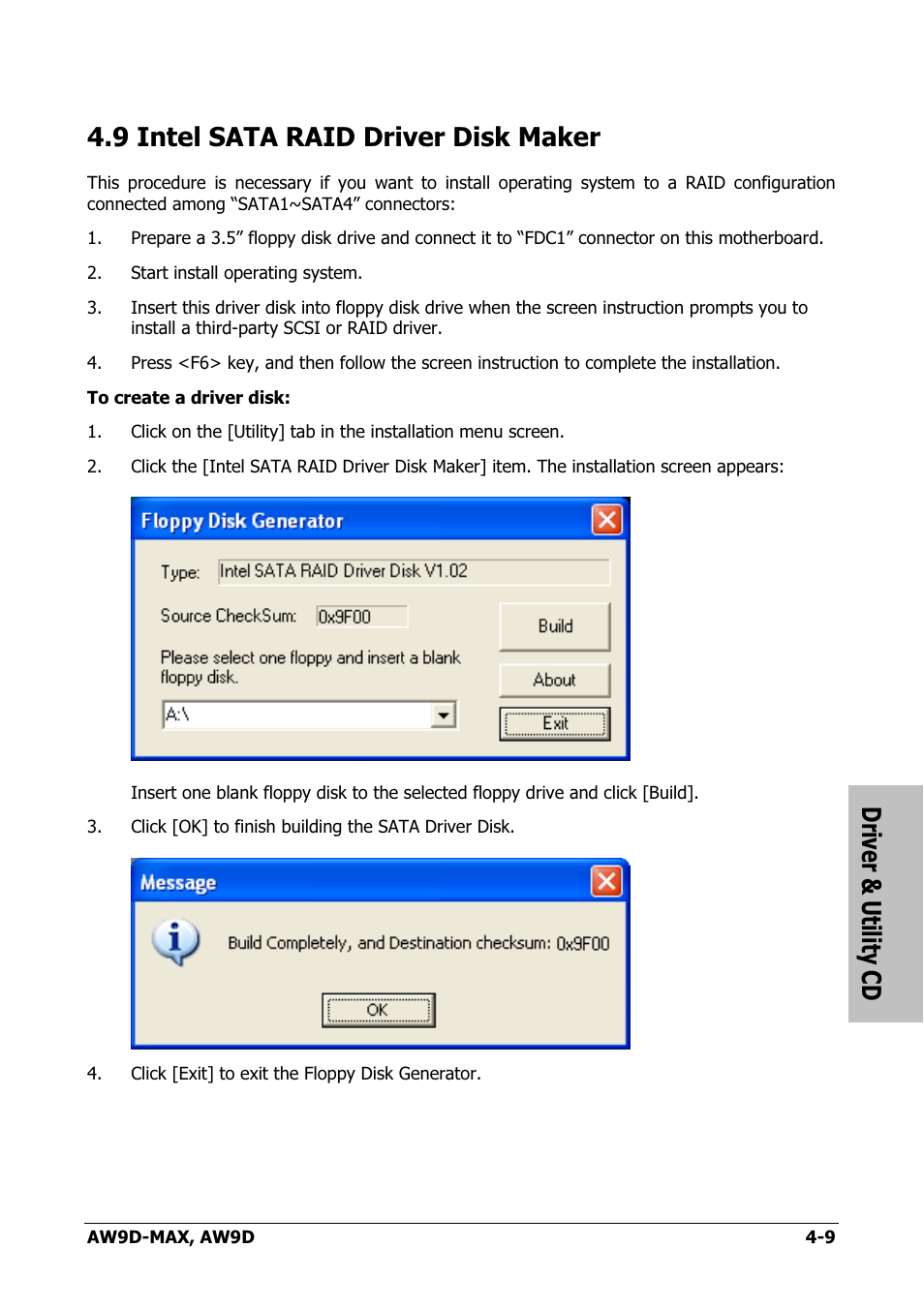 Intel sata raid driver disk maker, 9 intel sata raid driver disk maker -9, Driver & utility cd | 9 intel sata raid driver disk maker | Abit AW9D-MAX User Manual | Page 77 / 88