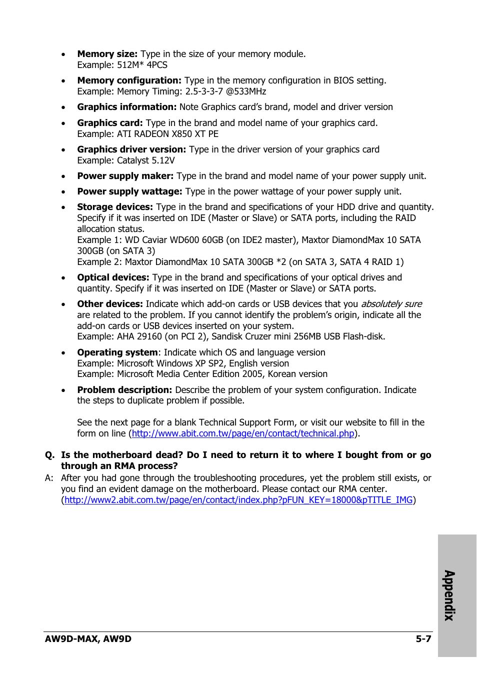 Appendix | Abit AW9D-MAX User Manual | Page 85 / 88
