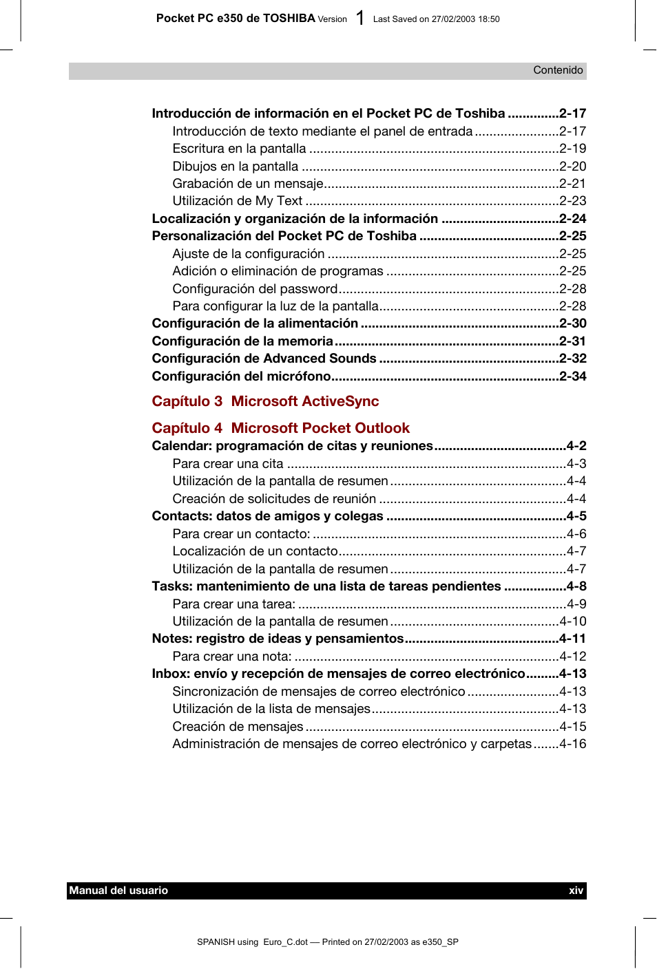 Toshiba Pocket PC e330 User Manual | Page 14 / 109